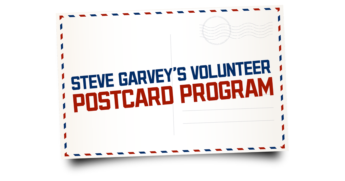 Steve Garvey’s Volunteer Postcard Program Social Share